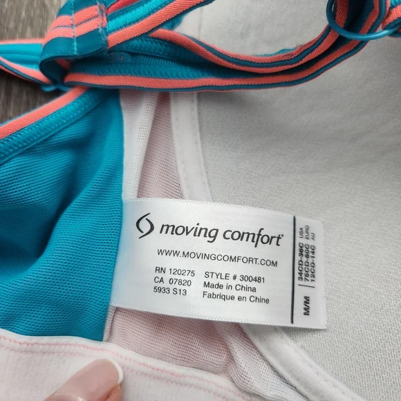 Moving Comfort Pink and Blue Sports Bra - Picture 4 of 7